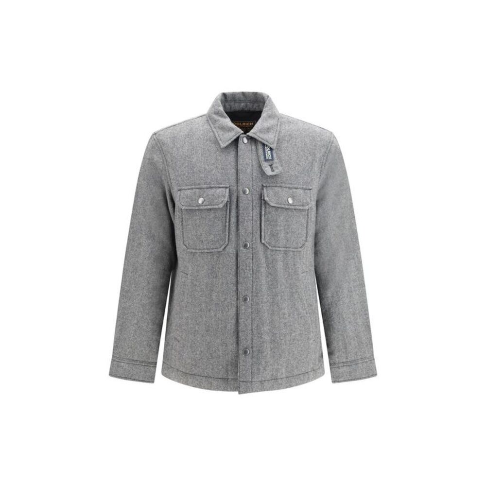 Woolrich Gray Wool Oves Aries Full-Length Men's Jacket